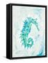 Teal Seahorse-Ajoya Grace-Framed Stretched Canvas