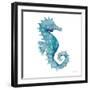 Teal Seahorse-Patti Bishop-Framed Art Print