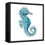 Teal Seahorse-Patti Bishop-Framed Stretched Canvas
