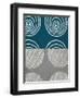 Teal Shapes 1-Kimberly Allen-Framed Art Print