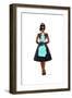 Teal shopping girl-Amanda Greenwood-Framed Art Print