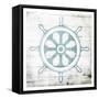 Teal Steering Wheel Toned Down-Jace Grey-Framed Stretched Canvas