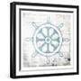 Teal Steering Wheel Toned Down-Jace Grey-Framed Art Print