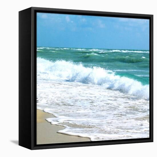 Teal Surf I-Nicholas Biscardi-Framed Stretched Canvas