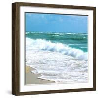 Teal Surf I-Nicholas Biscardi-Framed Premium Giclee Print