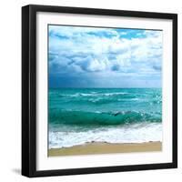 Teal Surf II-Nicholas Biscardi-Framed Premium Giclee Print