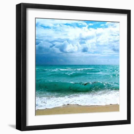 Teal Surf II-Nicholas Biscardi-Framed Premium Giclee Print