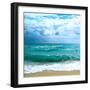 Teal Surf II-Nicholas Biscardi-Framed Premium Giclee Print