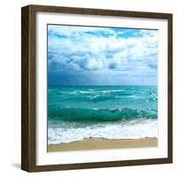 Teal Surf II-Nicholas Biscardi-Framed Premium Giclee Print