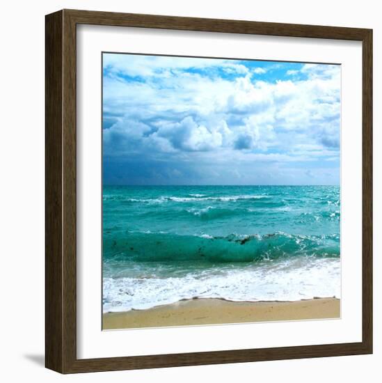 Teal Surf II-Nicholas Biscardi-Framed Premium Giclee Print