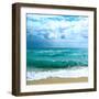 Teal Surf II-Nicholas Biscardi-Framed Premium Giclee Print