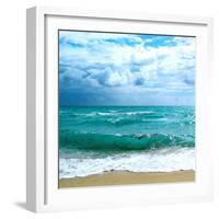 Teal Surf II-Nicholas Biscardi-Framed Premium Giclee Print