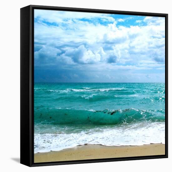 Teal Surf II-Nicholas Biscardi-Framed Stretched Canvas