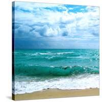 Teal Surf II-Nicholas Biscardi-Stretched Canvas