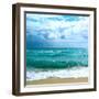 Teal Surf II-Nicholas Biscardi-Framed Premium Giclee Print