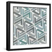 Teal Tile Collection II-June Vess-Framed Art Print