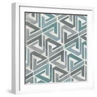 Teal Tile Collection II-June Vess-Framed Art Print