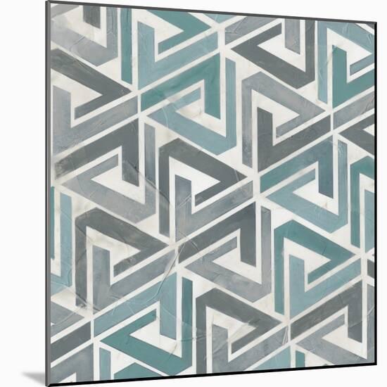 Teal Tile Collection II-June Vess-Mounted Art Print