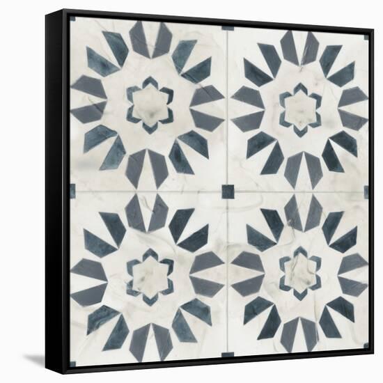 Teal Tile Collection III-June Vess-Framed Stretched Canvas