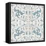 Teal Tile Collection VIII-June Vess-Framed Stretched Canvas