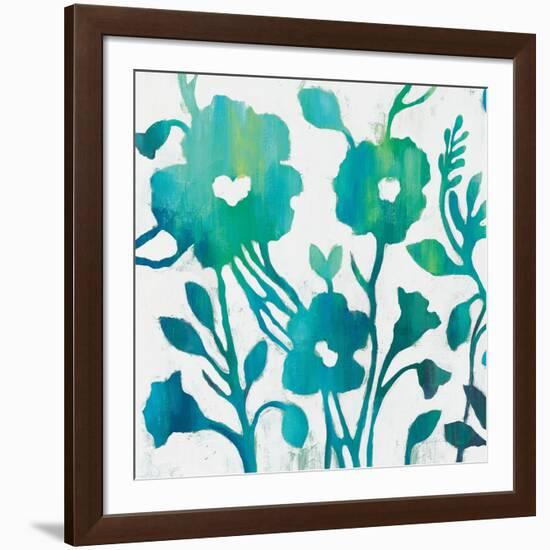 Teal Trio IV on White-Silvia Vassileva-Framed Art Print