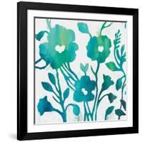 Teal Trio IV on White-Silvia Vassileva-Framed Art Print