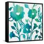 Teal Trio IV on White-Silvia Vassileva-Framed Stretched Canvas