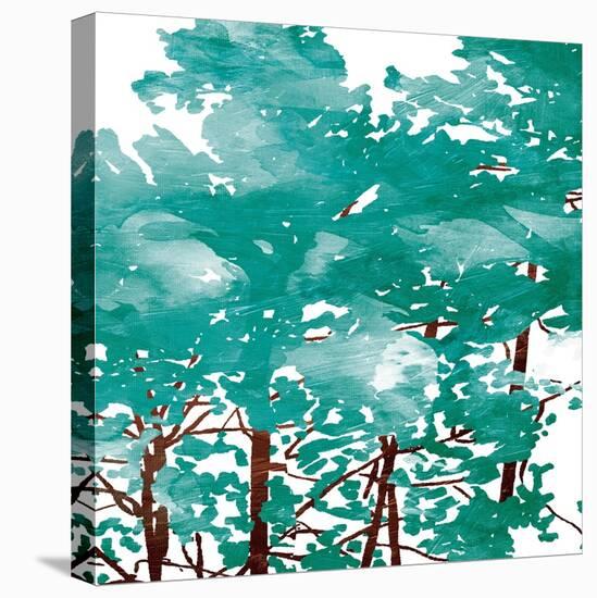 Teal Watered-OnRei-Stretched Canvas