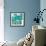 Teal Watered-OnRei-Framed Art Print displayed on a wall