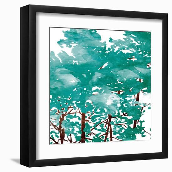 Teal Watered-OnRei-Framed Art Print