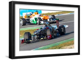 Team Lotus Renault and Force India 2012-viledevil-Framed Photographic Print