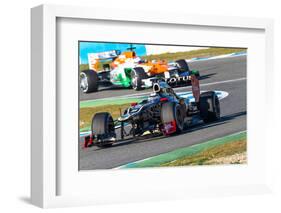 Team Lotus Renault and Force India 2012-viledevil-Framed Photographic Print