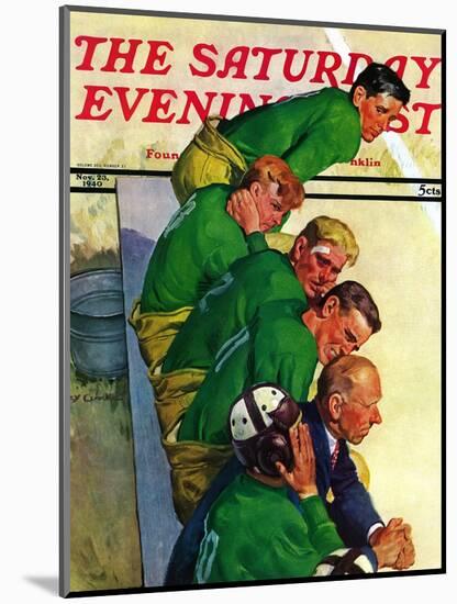 "Team on Bench," Saturday Evening Post Cover, November 23, 1940-Emery Clarke-Mounted Giclee Print