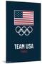 Team USA - Logo Blue-Trends International-Mounted Poster
