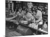 Teammates "Little Golds" Football Having Soda at Robertson's Drugstore-Francis Miller-Mounted Photographic Print