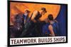 Teamwork Builds Ships, c.1917-William Dodge Stevens-Mounted Art Print