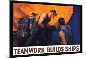 Teamwork Builds Ships, c.1917-William Dodge Stevens-Mounted Art Print