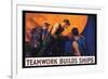 Teamwork Builds Ships, c.1917-William Dodge Stevens-Framed Premium Giclee Print