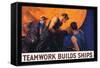 Teamwork Builds Ships, c.1917-William Dodge Stevens-Framed Stretched Canvas