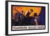 Teamwork Builds Ships, c.1917-William Dodge Stevens-Framed Art Print