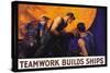 Teamwork Builds Ships, c.1917-William Dodge Stevens-Stretched Canvas