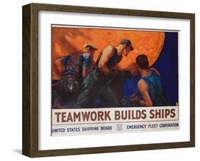 Teamwork Builds Ships Poster-William Dodge Stevens-Framed Giclee Print