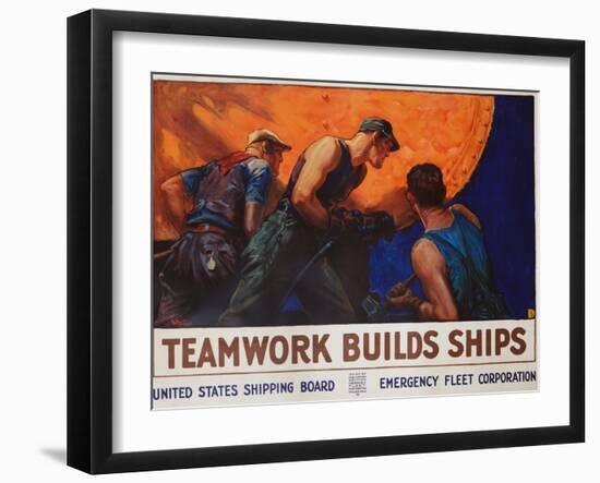 Teamwork Builds Ships Poster-William Dodge Stevens-Framed Giclee Print