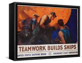 Teamwork Builds Ships Poster-William Dodge Stevens-Framed Stretched Canvas