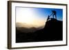 Teamwork Couple Hiking Helping Hand-blas-Framed Photographic Print