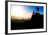 Teamwork Couple Hiking Helping Hand-blas-Framed Photographic Print