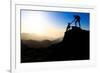 Teamwork Couple Hiking Helping Hand-blas-Framed Photographic Print