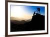 Teamwork Couple Hiking Helping Hand-blas-Framed Photographic Print