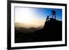 Teamwork Couple Hiking Helping Hand-blas-Framed Photographic Print