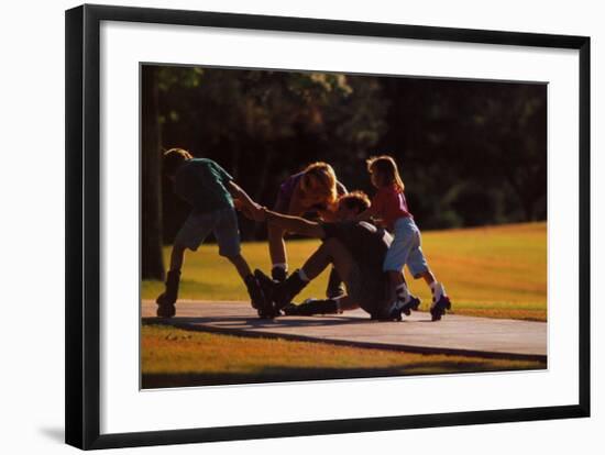 Teamwork: Family of Skaters-null-Framed Art Print